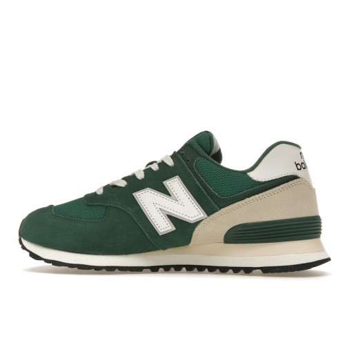 Кроссы New Balance 574 Green White Green - мужская сетка размеров