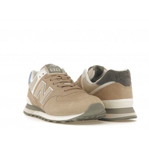 Кроссы New Balance 574 Brown Light Blue - мужская сетка размеров