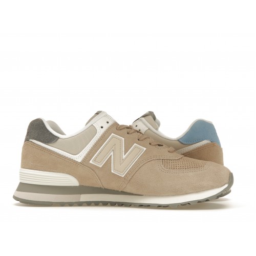 Кроссы New Balance 574 Brown Light Blue - мужская сетка размеров