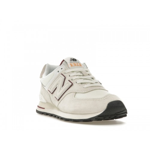 Кроссы New Balance 574 Off White Burgundy (2023) - мужская сетка размеров