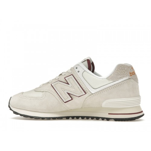 Кроссы New Balance 574 Off White Burgundy (2023) - мужская сетка размеров