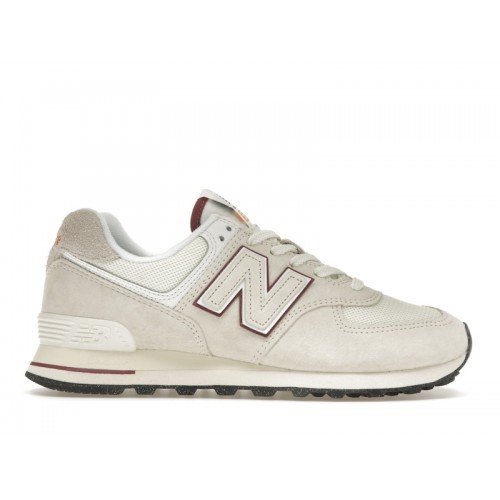 Кроссы New Balance 574 Off White Burgundy (2023) - мужская сетка размеров