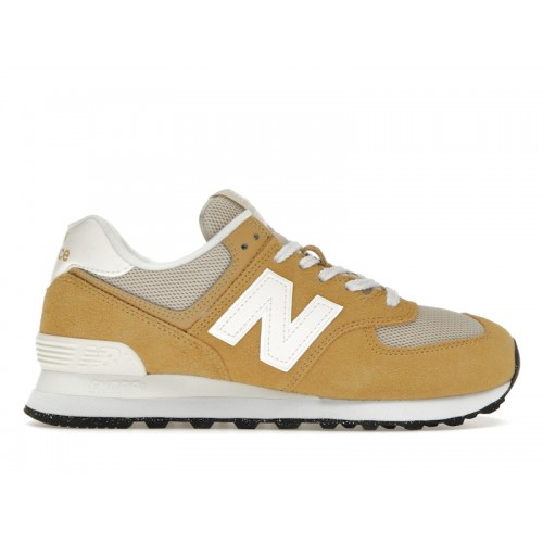 Кроссы New Balance 574 Yellow White - мужская сетка размеров