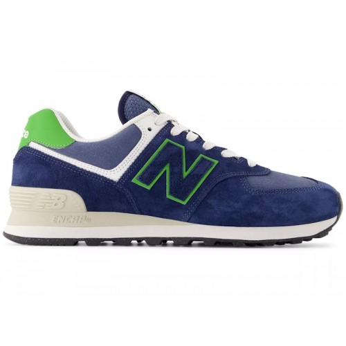 New Balance 574 Navy Alpine Green - мужская сетка размеров
