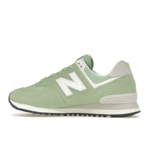 Кроссы New Balance 574 Mint White - мужская сетка размеров