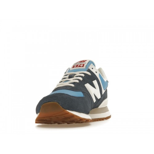 Кроссы New Balance 574 Blue White Gum - мужская сетка размеров