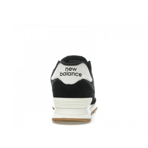 New Balance 574 Black White Gum Brown - мужская сетка размеров