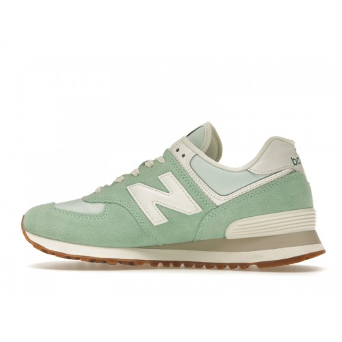 New Balance 574 Green White Gum - мужская сетка размеров