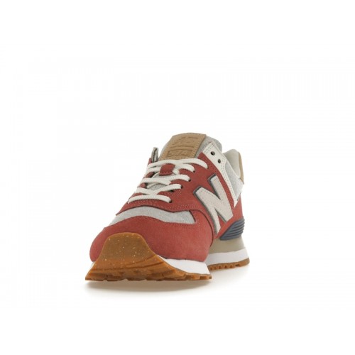 Кроссы New Balance 574 Mineral Red White Gum - мужская сетка размеров
