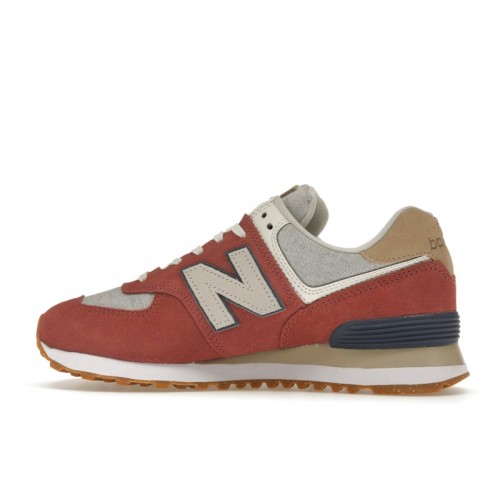 Кроссы New Balance 574 Mineral Red White Gum - мужская сетка размеров