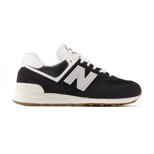 Кроссы New Balance 574 Black White Gum - мужская сетка размеров