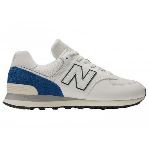 Кроссы New Balance 574 White Royal Blue - мужская сетка размеров