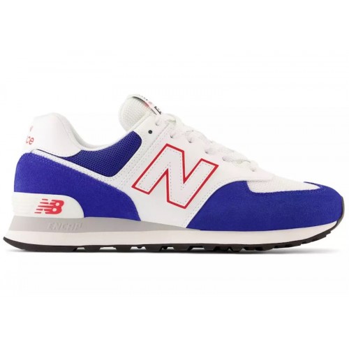 Кроссы New Balance 574 Blue White Red - мужская сетка размеров