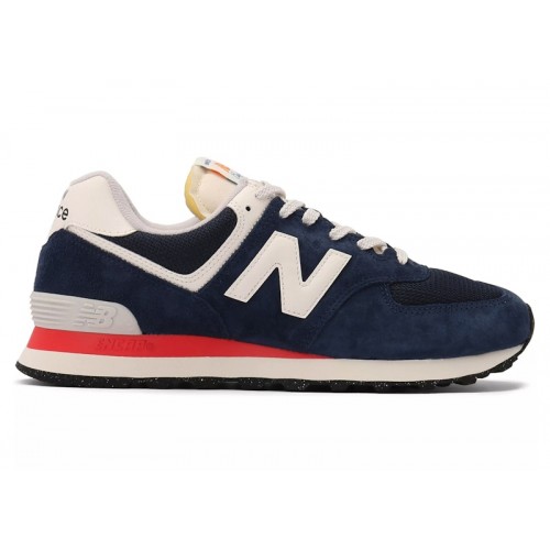New Balance 574 Navy Sea Salt Red - мужская сетка размеров