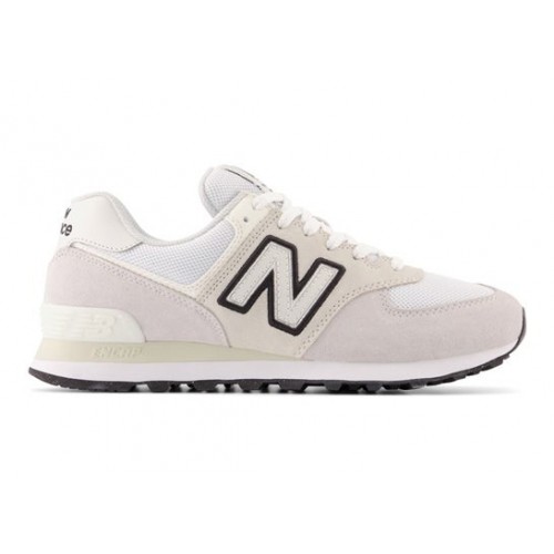Кроссы New Balance 574 White Black Off White - мужская сетка размеров