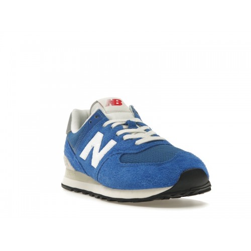 Кроссы New Balance 574 Blue White Silver - мужская сетка размеров