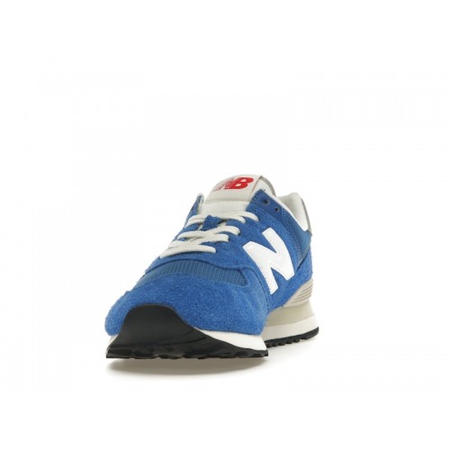 Кроссы New Balance 574 Blue White Silver - мужская сетка размеров