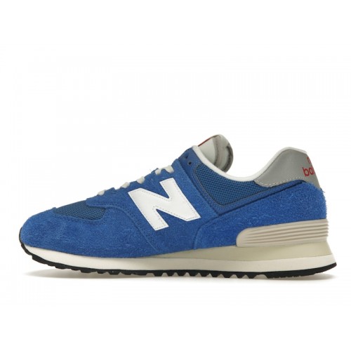 Кроссы New Balance 574 Blue White Silver - мужская сетка размеров