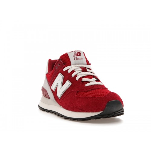 Кроссы New Balance 574 Red White - мужская сетка размеров