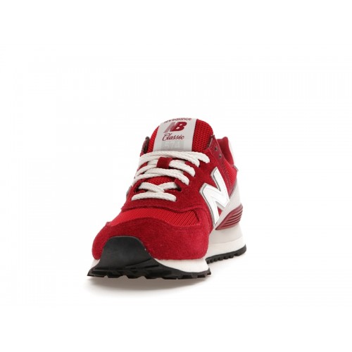 Кроссы New Balance 574 Red White - мужская сетка размеров