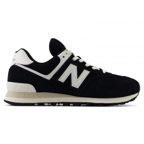 New Balance 574 Black White Beige - мужская сетка размеров