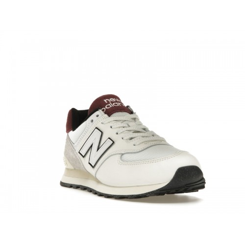 Кроссы New Balance 574 White Burgundy - мужская сетка размеров
