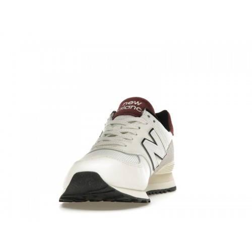 Кроссы New Balance 574 White Burgundy - мужская сетка размеров