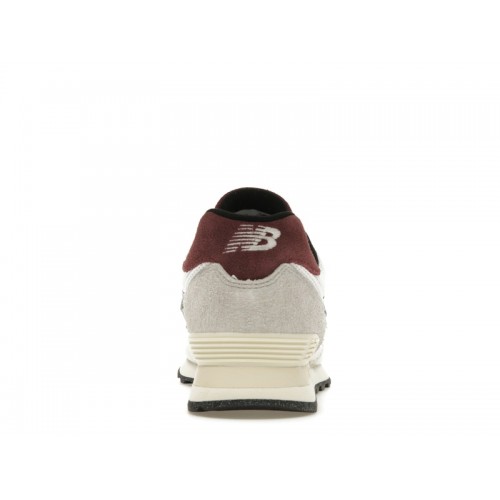 Кроссы New Balance 574 White Burgundy - мужская сетка размеров