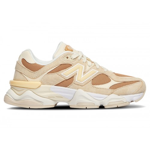 Кроссы New Balance 9060 Brown Ivory White - мужская сетка размеров