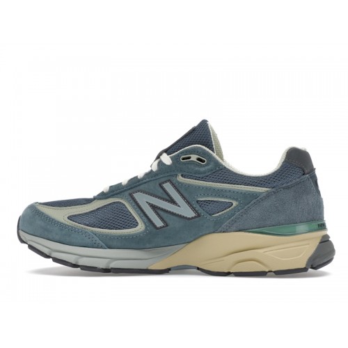 Кроссы New Balance 990v4 MiUSA Auralee Blue - мужская сетка размеров
