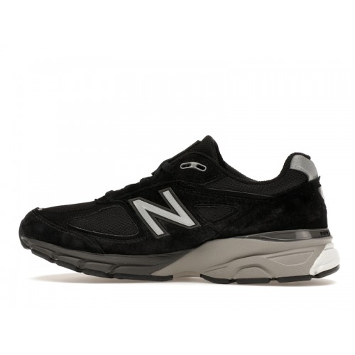 Кроссы New Balance 990v4 MiUSA Black Silver - мужская сетка размеров