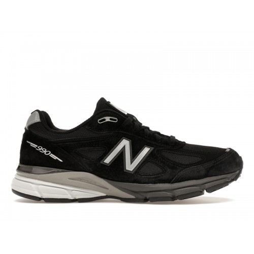 Кроссы New Balance 990v4 MiUSA Black Silver - мужская сетка размеров