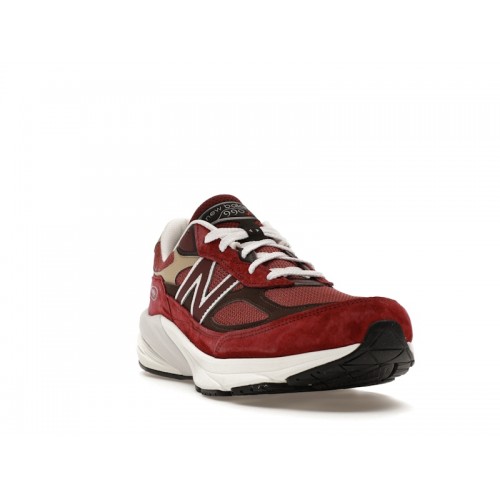 Кроссы New Balance 990v6 MiUSA Teddy Santis Burgundy Tan - мужская сетка размеров