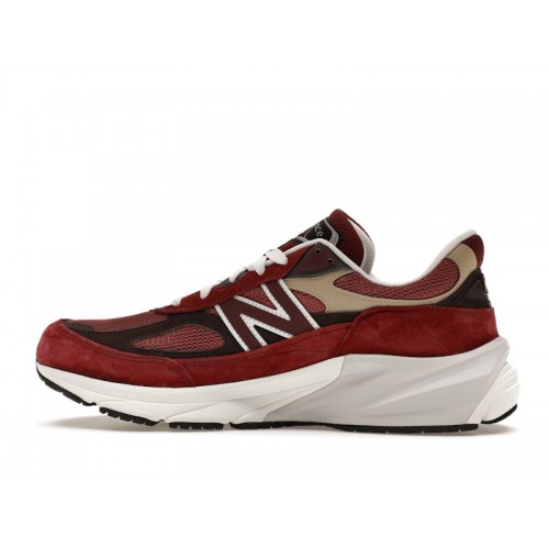 Кроссы New Balance 990v6 MiUSA Teddy Santis Burgundy Tan - мужская сетка размеров