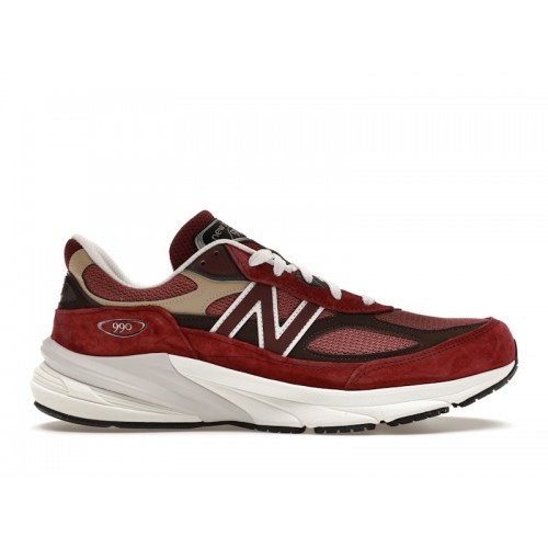 Кроссы New Balance 990v6 MiUSA Teddy Santis Burgundy Tan - мужская сетка размеров