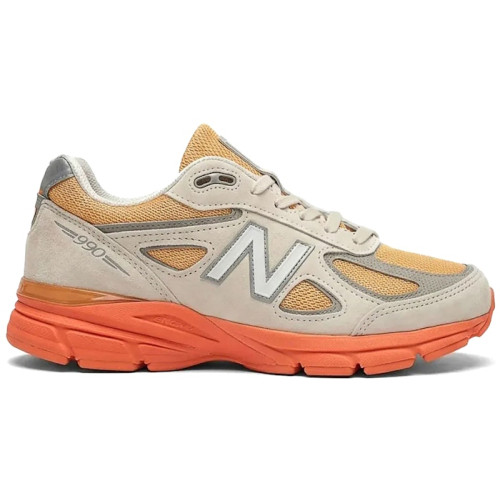 New Balance 990v4 Made in USA Moonbeam Tangerine Heat - мужская сетка размеров