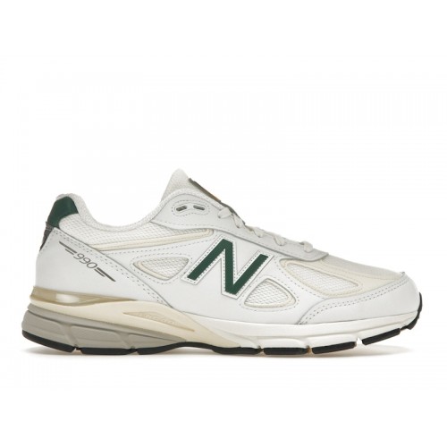 Кроссы New Balance 990v4 MiUSA White Green - мужская сетка размеров