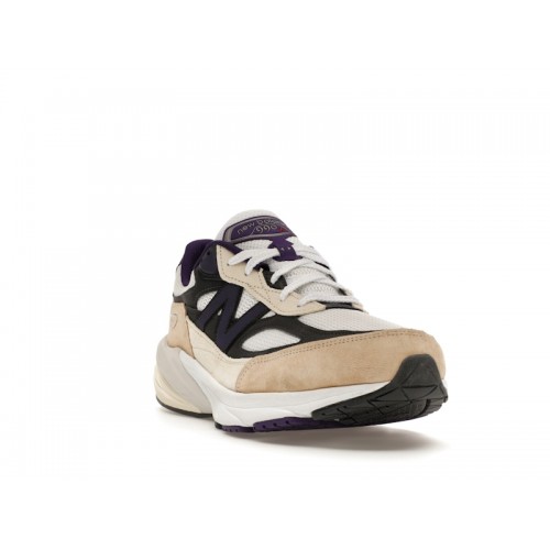 Кроссы New Balance 990v6 MiUSA Teddy Santis White Black Plum - мужская сетка размеров