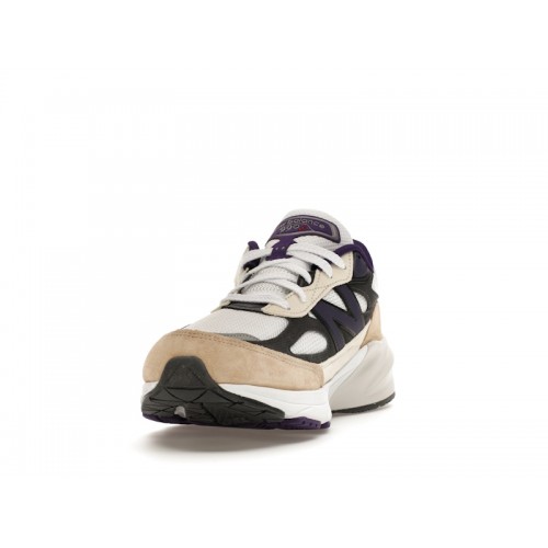 Кроссы New Balance 990v6 MiUSA Teddy Santis White Black Plum - мужская сетка размеров