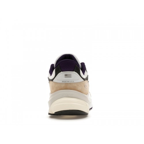 Кроссы New Balance 990v6 MiUSA Teddy Santis White Black Plum - мужская сетка размеров