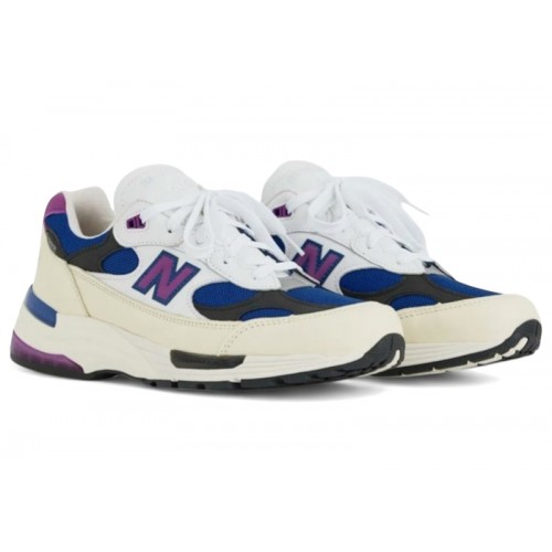 New Balance 992 MiUSA White Royal Purple Fuchsia - мужская сетка размеров