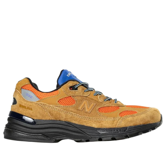 Action Bronson x New Balance 992 Made in USA Tan Orange Blue - мужская сетка размеров Action Bronson x New Balance 992 Made in USA Tan Orange Blue - мужская сетка размеров