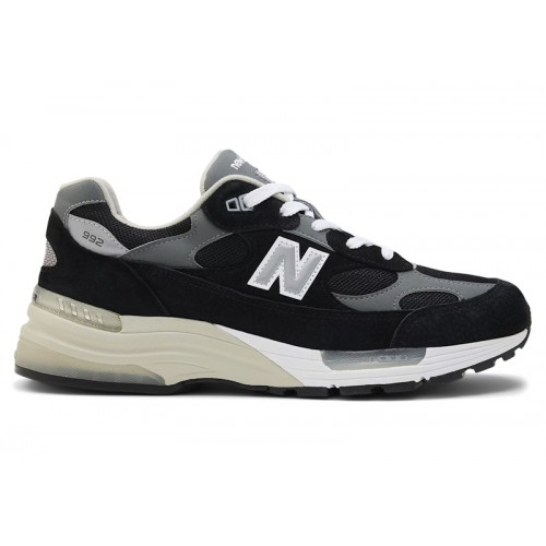 Кроссы New Balance 992 MiUSA Black Grey - мужская сетка размеров