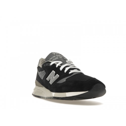 Кроссы New Balance 998 MiUSA Black Silver - мужская сетка размеров