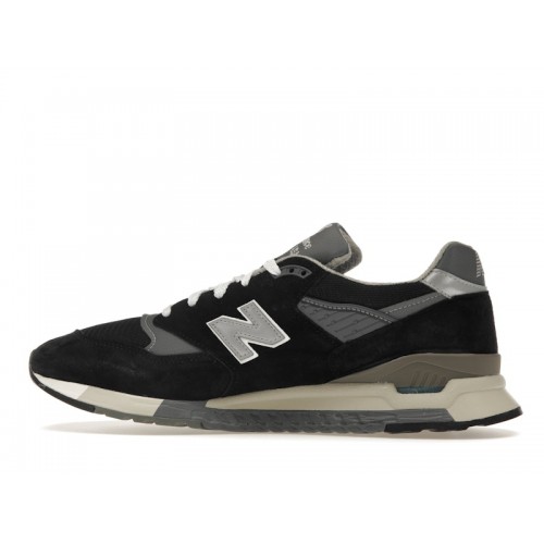 Кроссы New Balance 998 MiUSA Black Silver - мужская сетка размеров