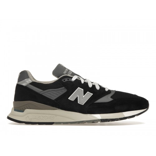 Кроссы New Balance 998 MiUSA Black Silver - мужская сетка размеров