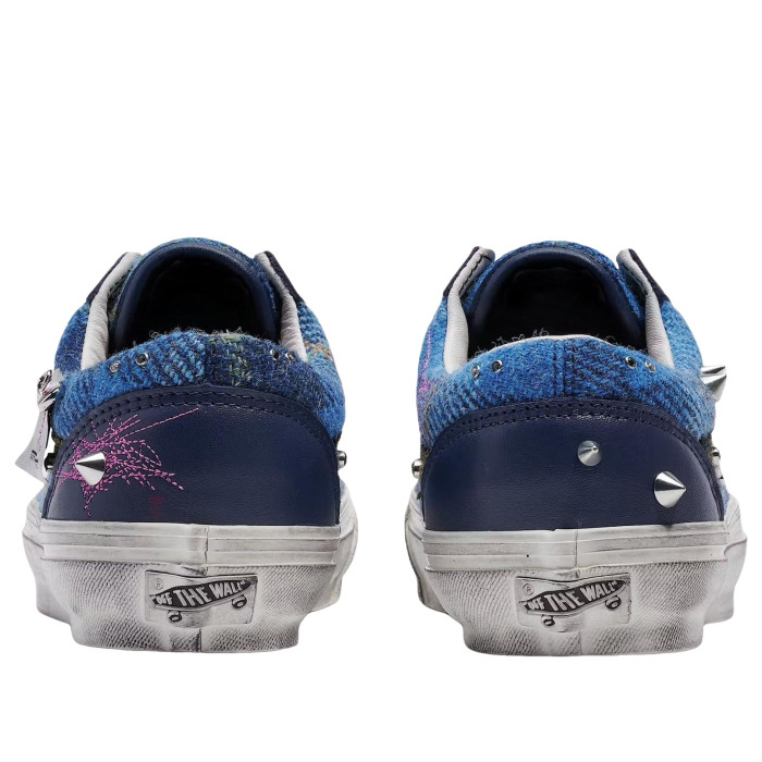 Harris Tweed x Vans Old Skool Blue Multi - мужская сетка размеров Harris Tweed x Vans Old Skool Blue Multi - мужская сетка размеров