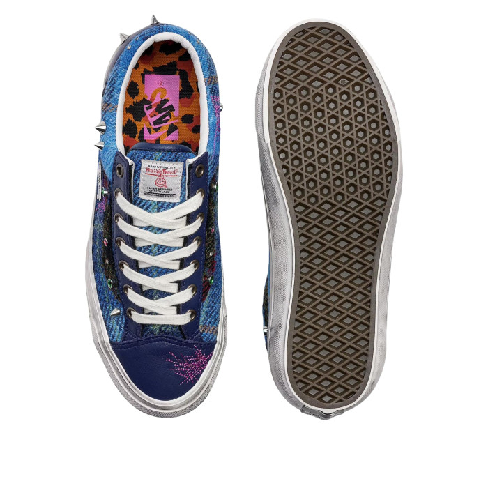 Harris Tweed x Vans Old Skool Blue Multi - мужская сетка размеров Harris Tweed x Vans Old Skool Blue Multi - мужская сетка размеров