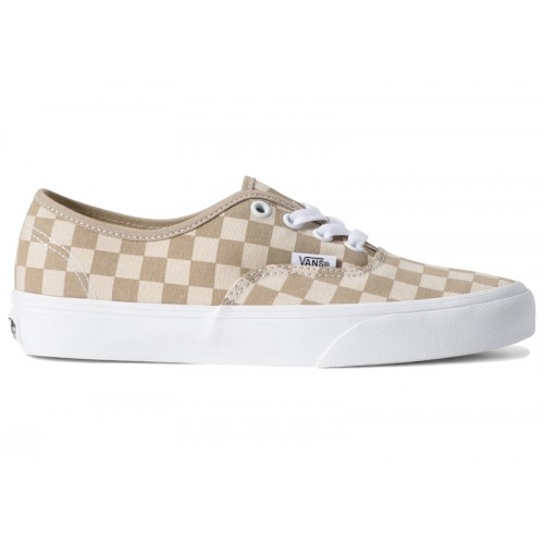 Vans Authentic Checkerboard Aluminum Grey Oatmeal Beige - мужская сетка размеров