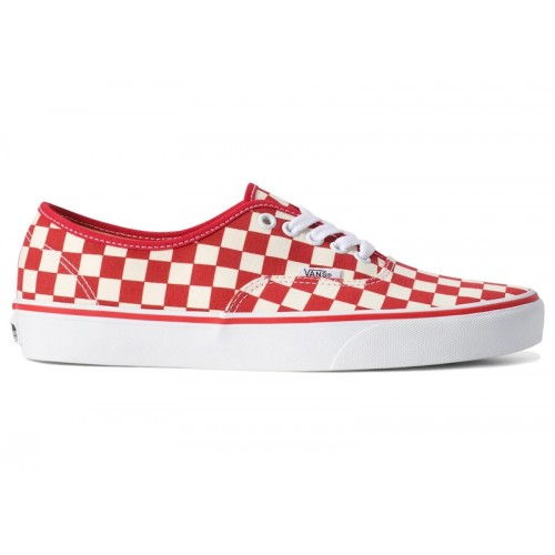 Vans Authentic Checkerboard Racing Red White - мужская сетка размеров